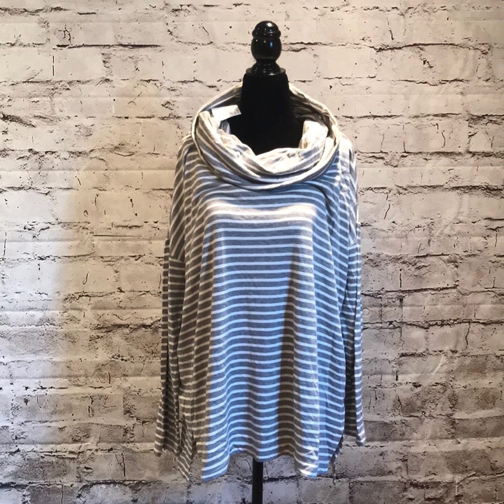 Lou and Grey striped lounge cowl neck top